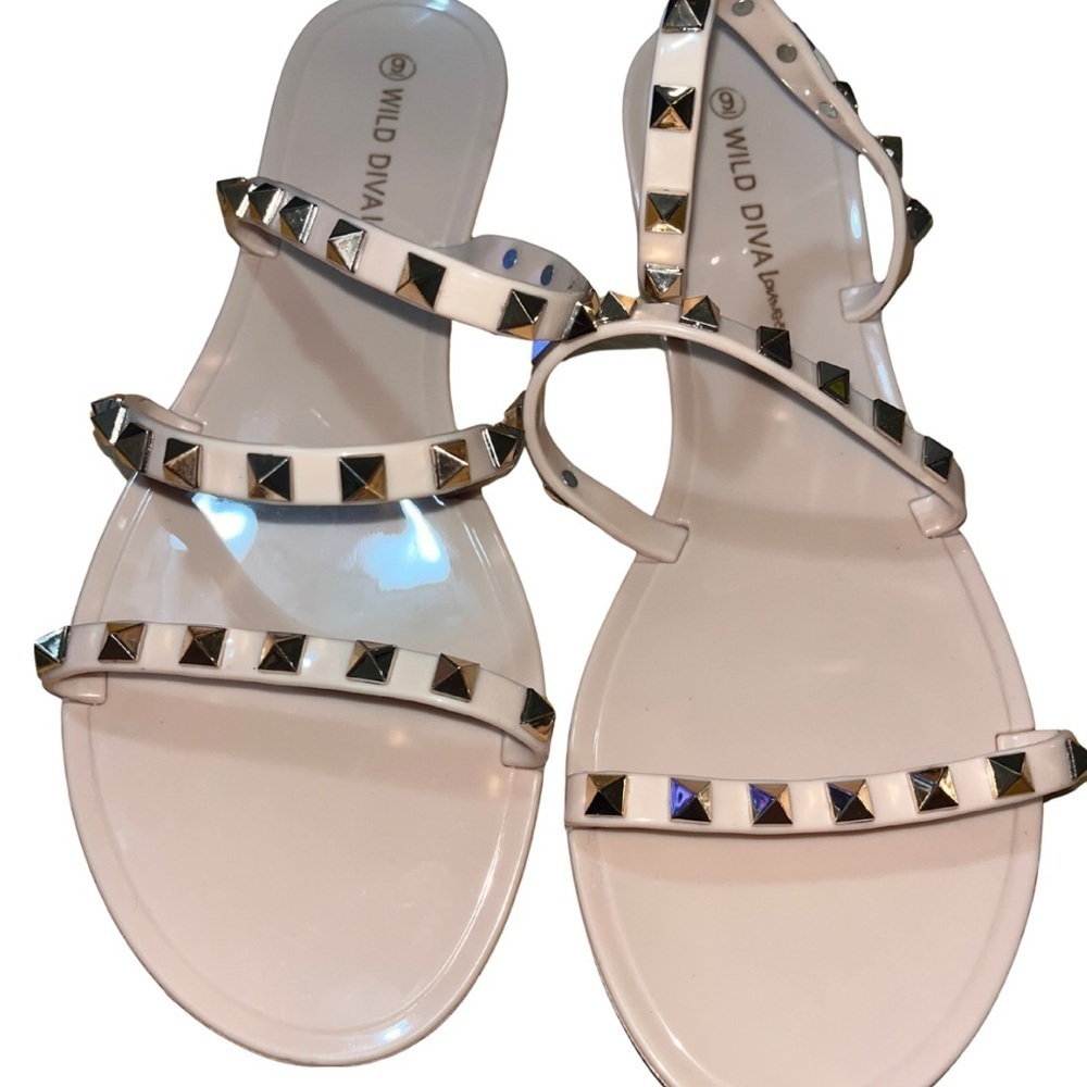 Wild Diva Lounge Open Toe Jelly Slide Sandals, Pink, Size 9, NWOT